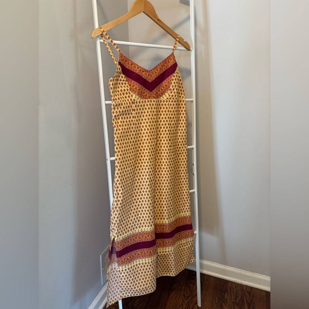 American Eagle Outfitters Yellow & Purple Cotton Maxi Dress - Picture 4 of 12